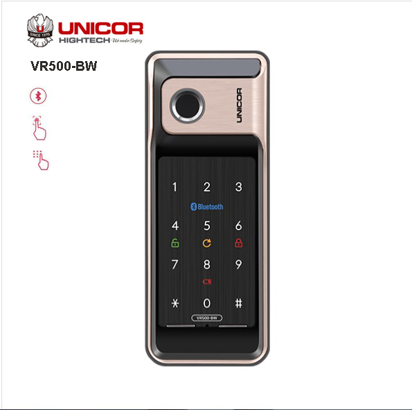 Khóa vân tay cửa nhôm Unicor VR500 - BW