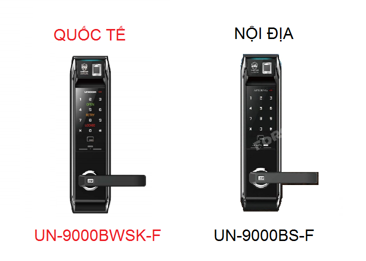 Cách phân biệt khóa cửa vân tay Unicor UN-9000 phiên bản nội địa và quốc tế