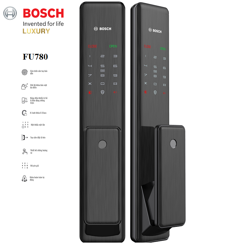 Khóa cửa Bosch FU 780 thiết kế sang trọng an toàn