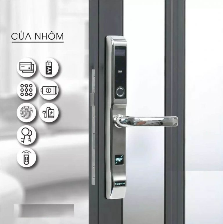 Khóa vân tay cửa nhôm Xingfa, cửa nhựa lỏi thép, cửa sắt được sản xuất từ chất liệu hợp kim cao cấp, có độ bền cao